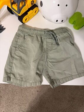 Cat & Jack Light Sage Green Elastic Drawstring Flat Front Shorts